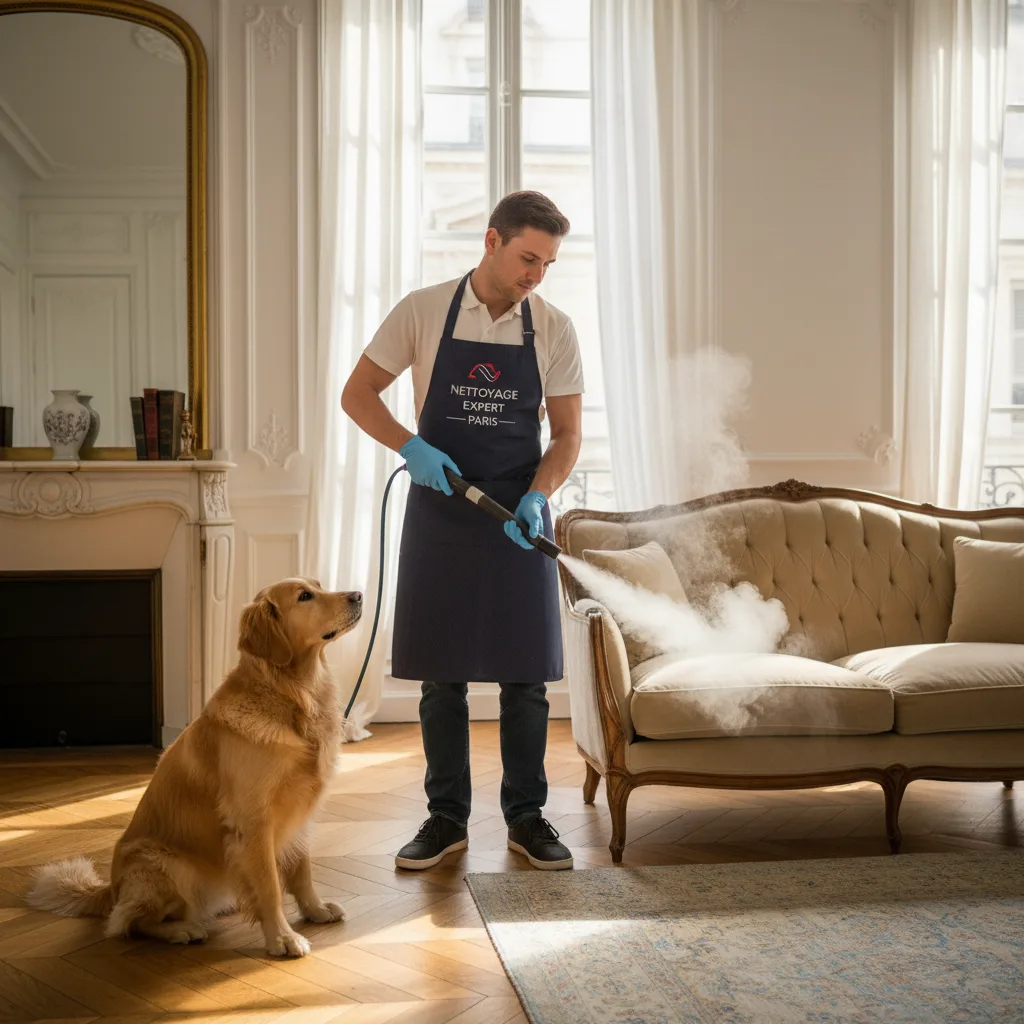 Nettoyage vapeur professionnel canap&eacute; odeurs animaux &agrave; Lille